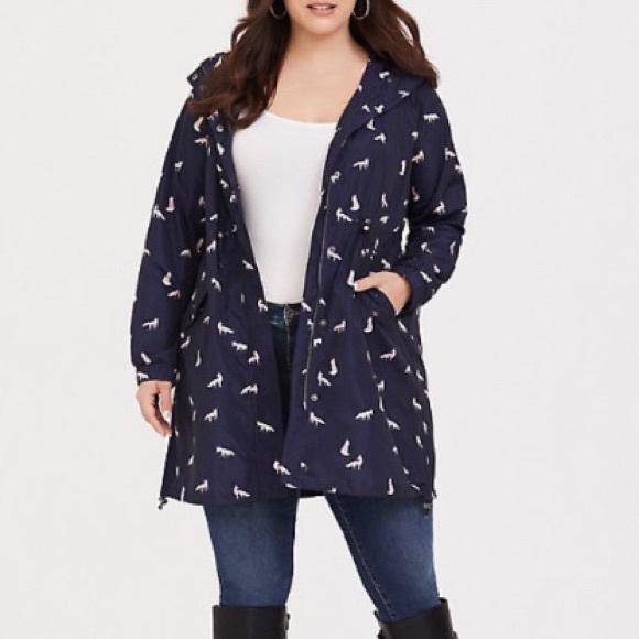 Torrid π¦Fox Print Rain Jacket